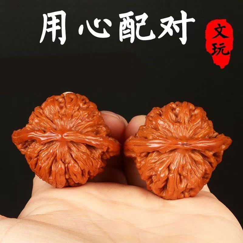 四座楼狮子头文玩核桃手把件盘玩官帽男士手捻佳品