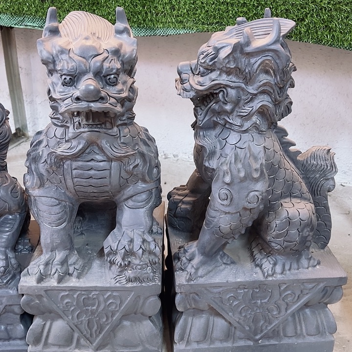 石材高40公分精典麒麟一对
