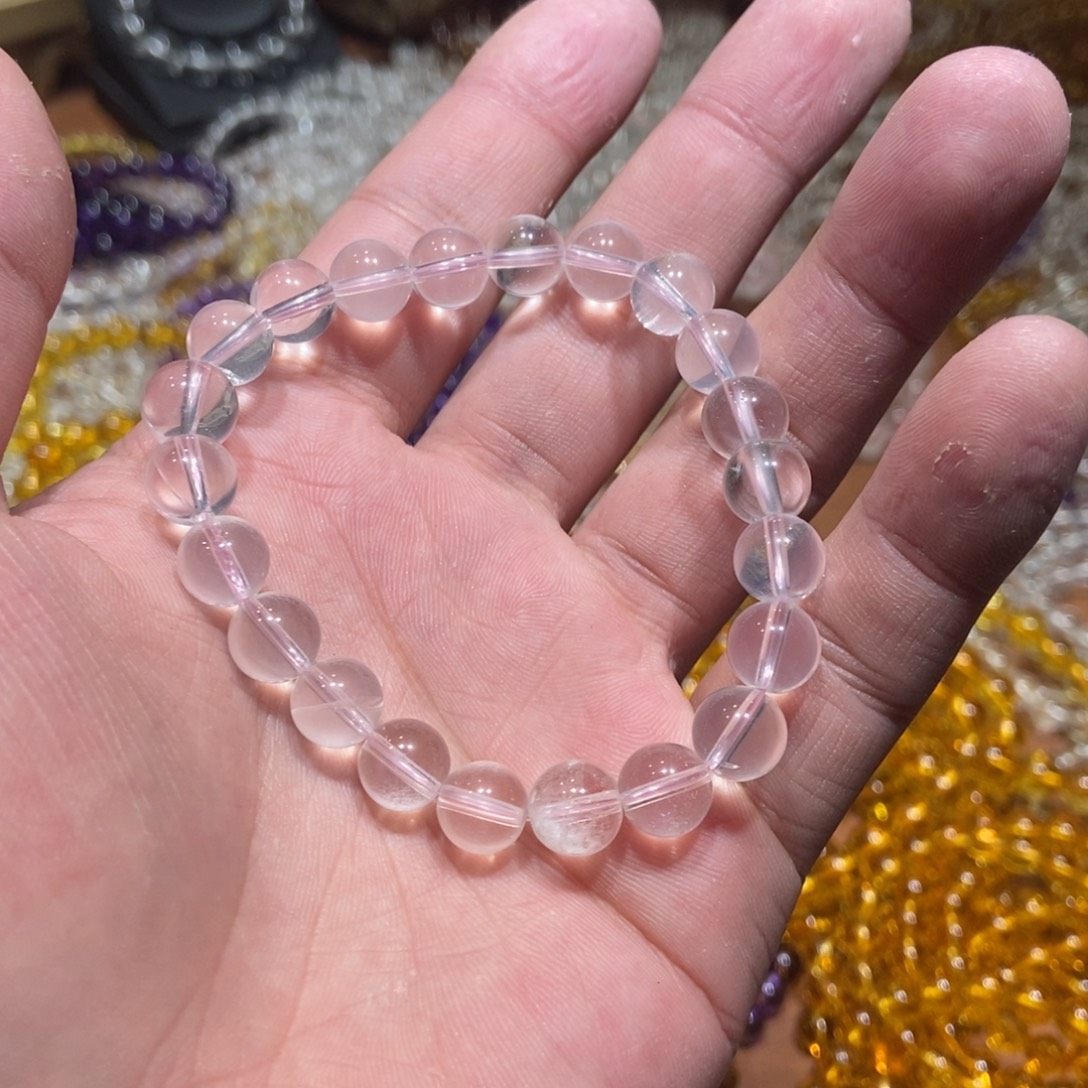 三***水非金属9mm粉水手串放漏款