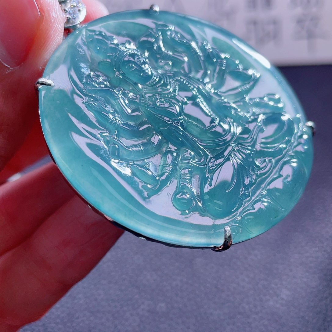 翡翠颈饰银S925镶嵌8888888888