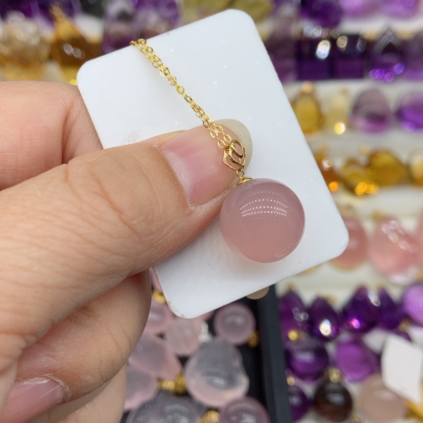 【闪购商品】水晶水晶吊坠18K金镶嵌