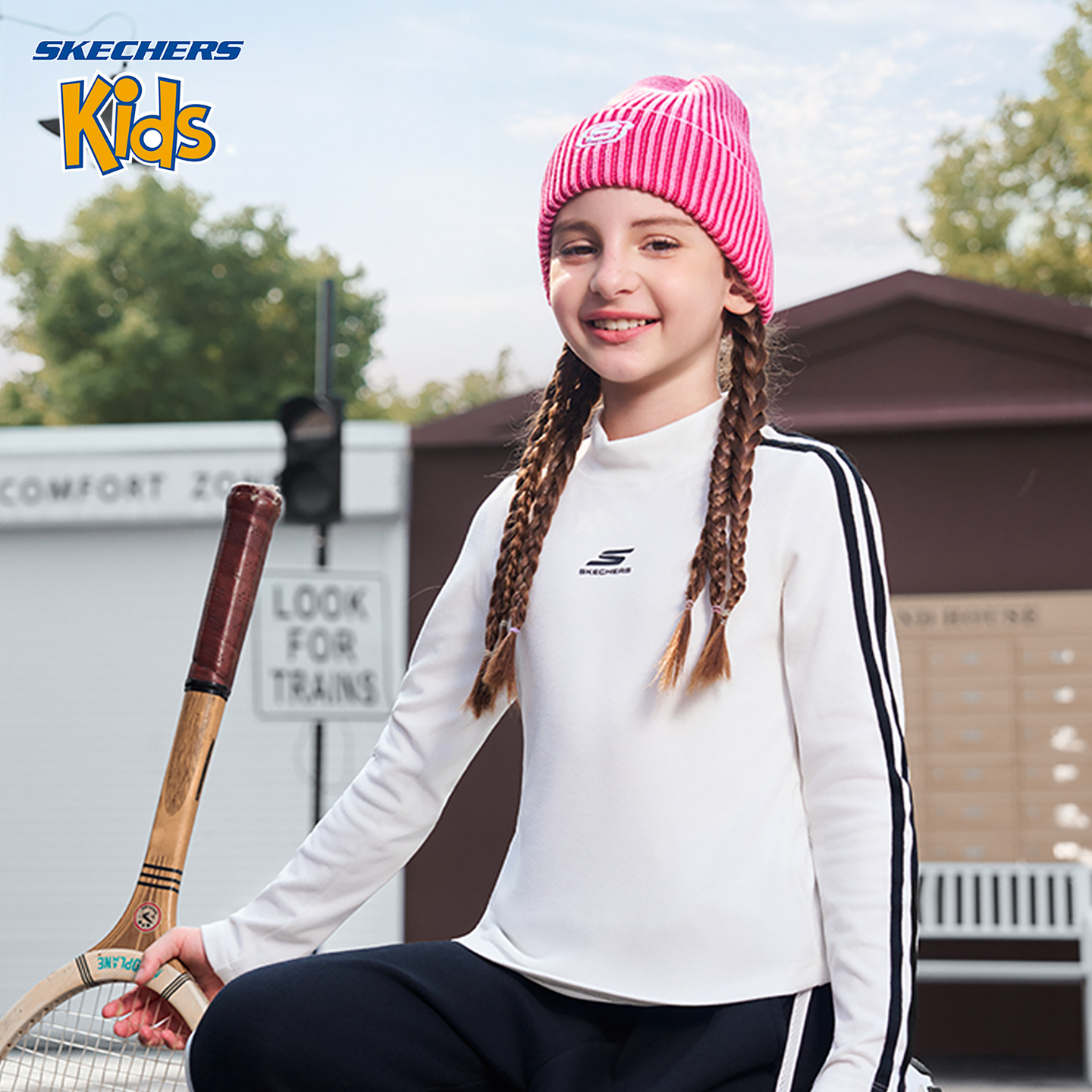 【ZL】斯凯奇儿童男女童长袖时尚运动休闲打底卫衣加绒加厚H425G203