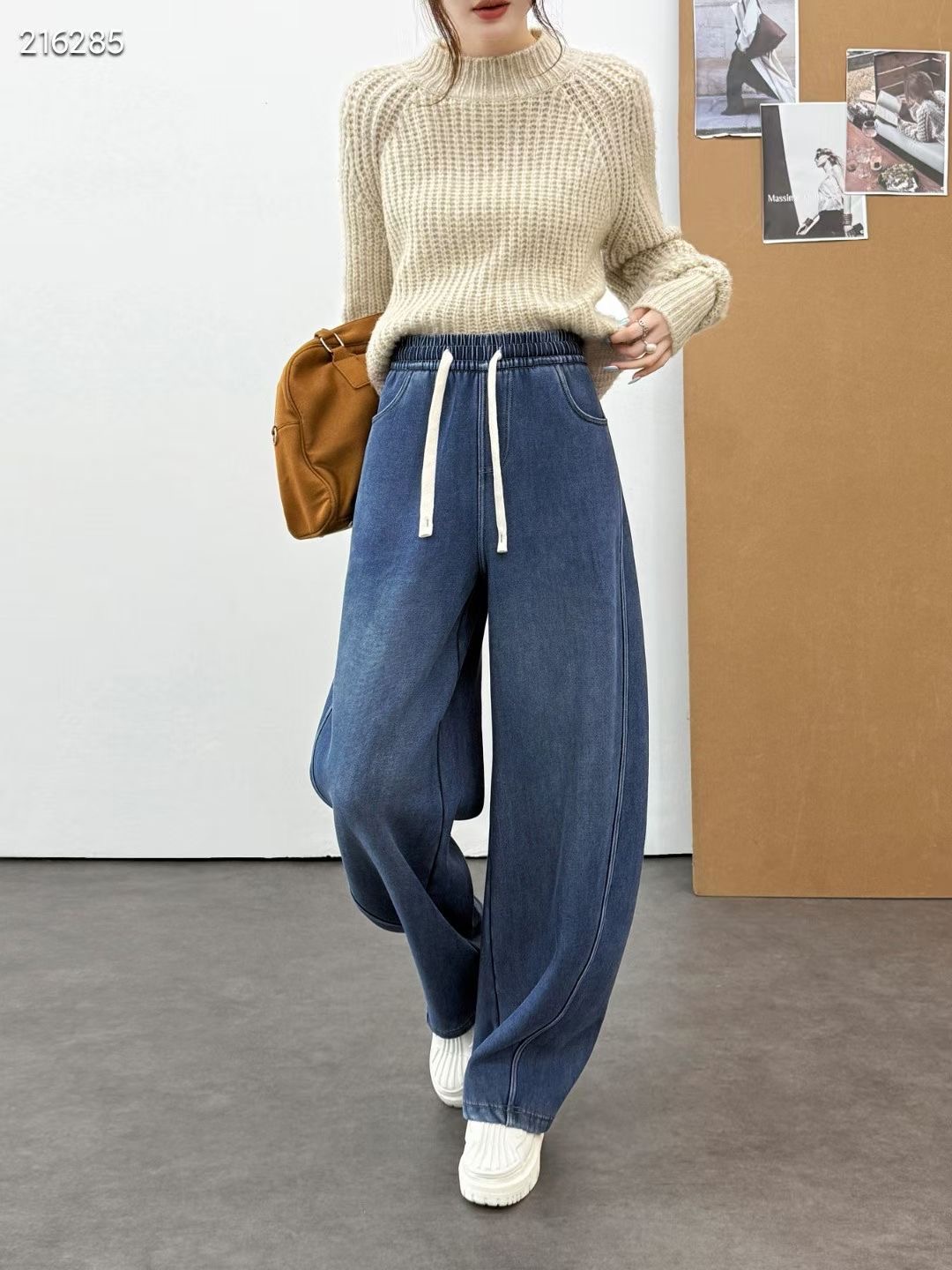 【豆乐推荐】秋冬款大童亲子 热力蓝香蕉必拍裤裤