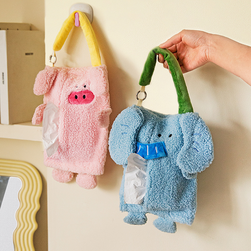 摩登主妇动物派对车载纸巾袋便携抽纸袋收纳壁挂式布艺悬挂纸巾盒