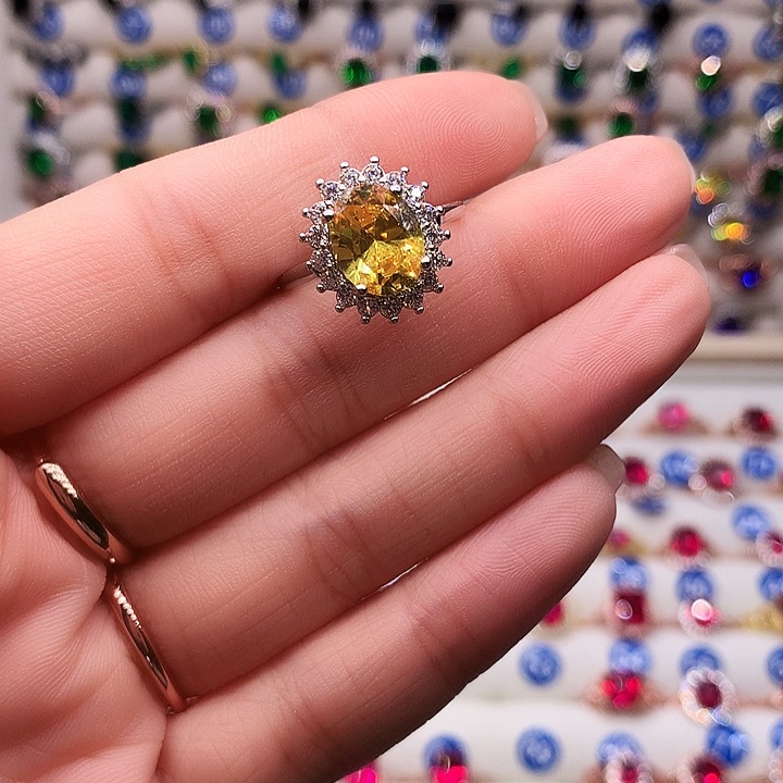 黄晶戒指银S925镶嵌1111111111111（8*10）