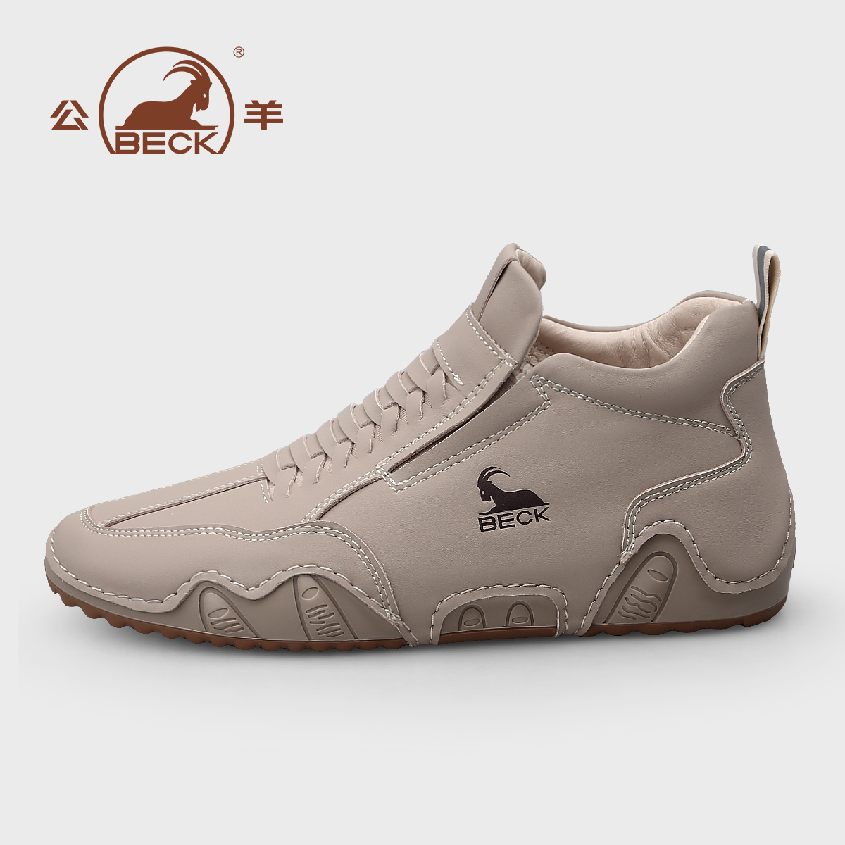 BECK/公羊秋冬款头层皮鞋真皮透气男鞋意大利休闲皮鞋一脚蹬5163
