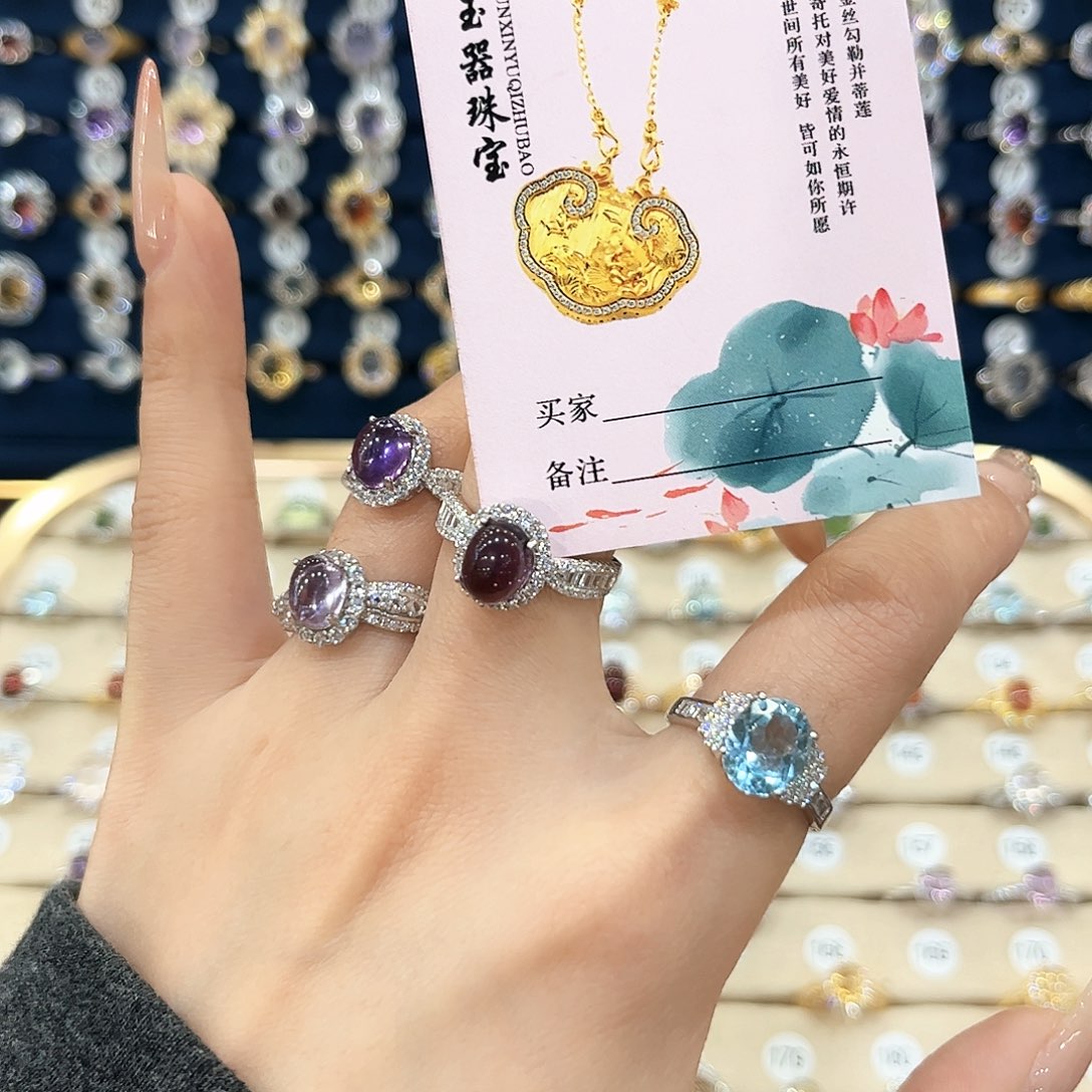紫晶女款银S925镶嵌M****王戒指39