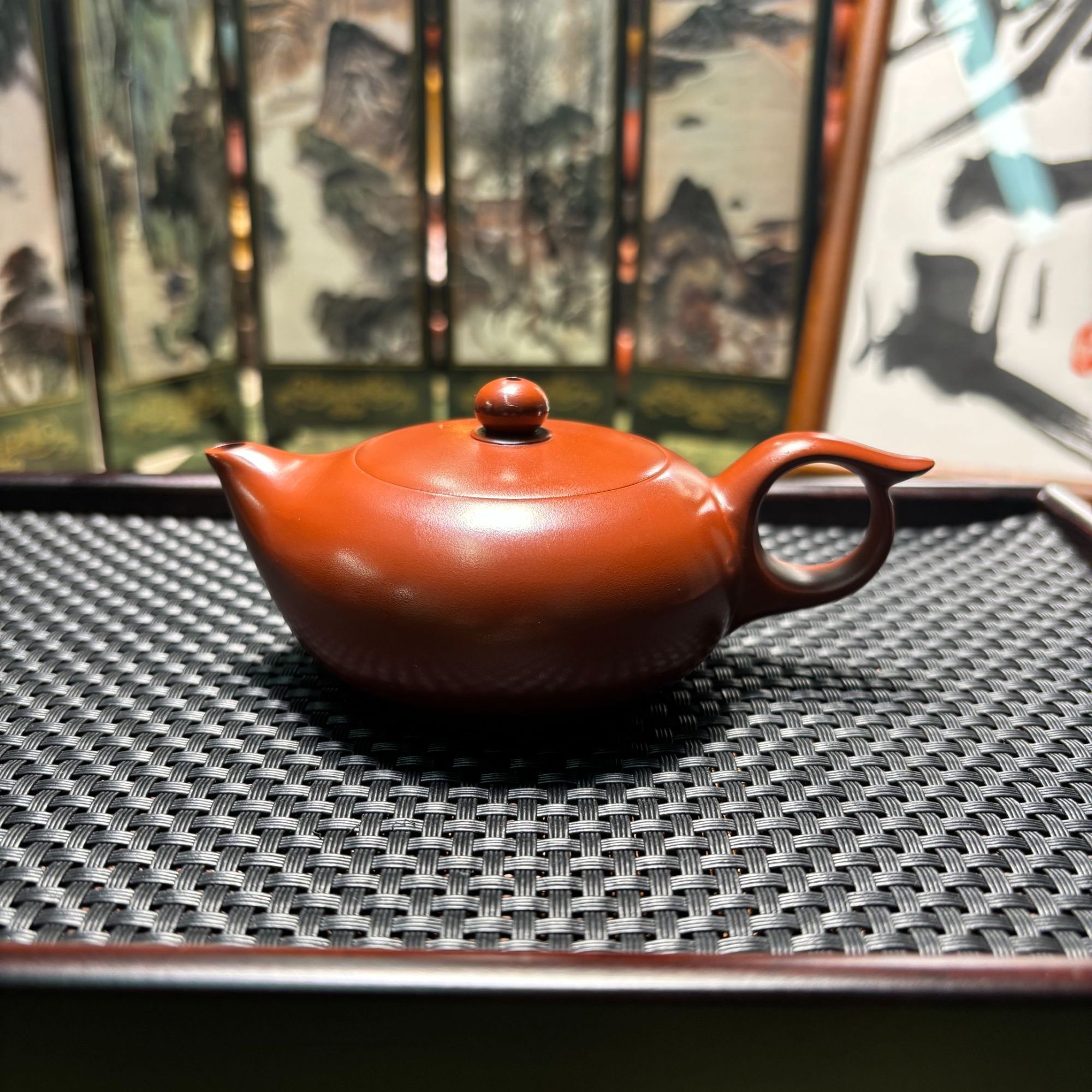 佘海标凤鸣壶110cc精工纯手原矿朱泥潮州手拉壶纯手工全手工