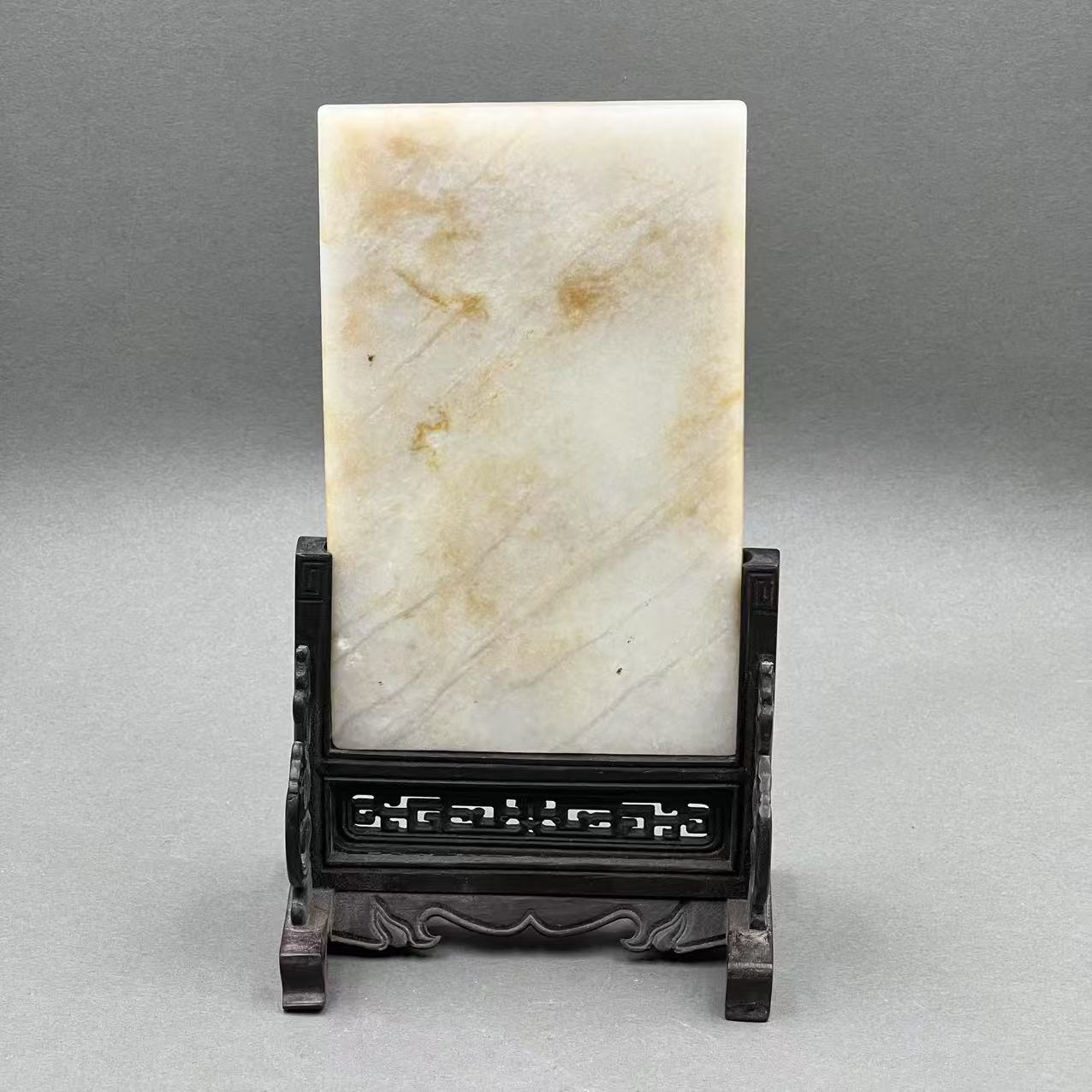 0225晚009和田玉插屏摆件