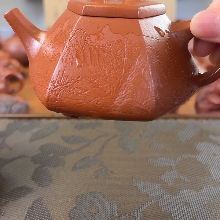 糊***シ紫砂茶壶六方石瓢全手