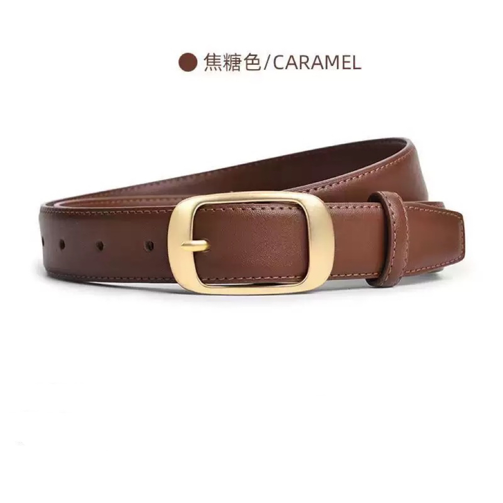 法式皮带光身简约腰带千金风女银色双面经典商务带扣