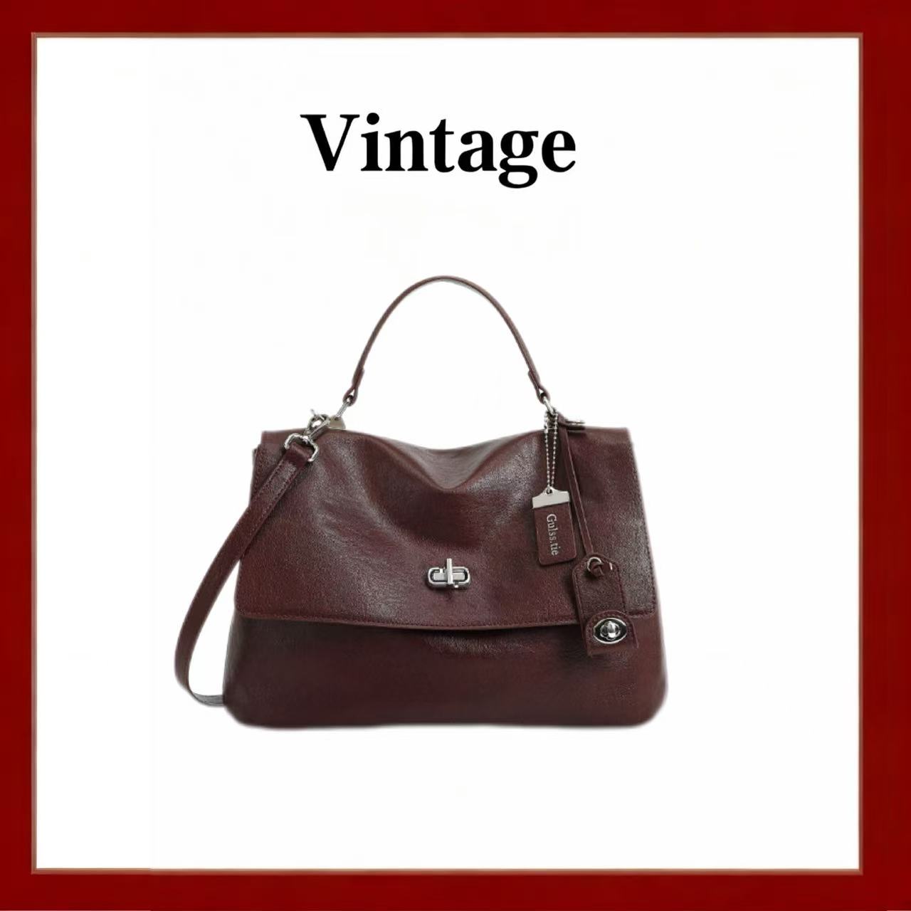 【缪斯女神限定款】丽颖同款单肩斜跨包 DFN908-酒红色