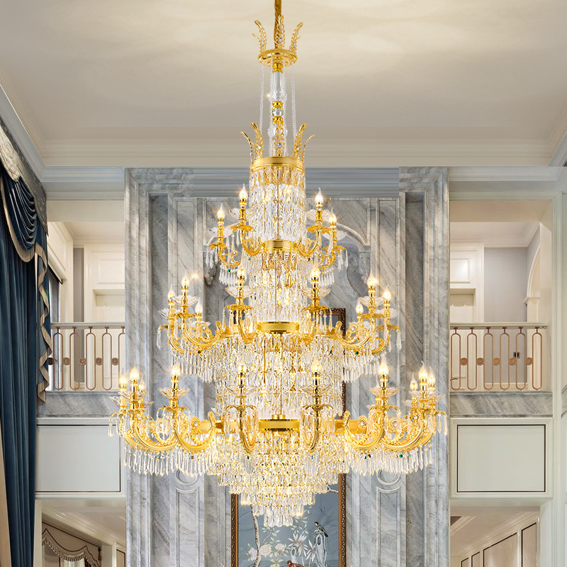 时尚大气餐厅灯新款卧室灯欧式轻奢水晶吊灯轻奢别墅宫廷客厅灯具