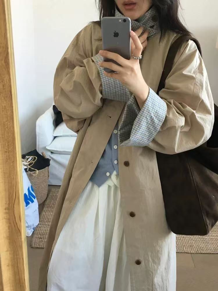 中长款风衣外套女2025春秋新款宽松时尚休闲风衣潮