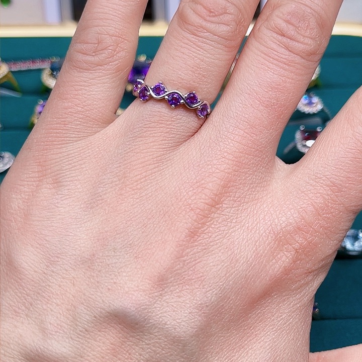 水晶戒指银S925镶嵌成品