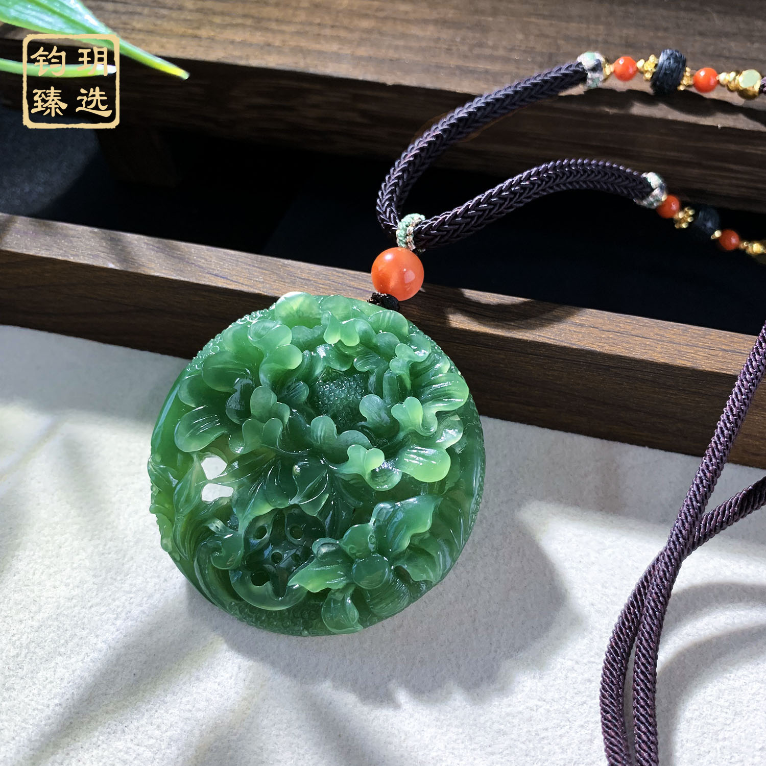 【古拙专属】碧玉锦鲤好运碧玉 · 花牌项链 | 多样性发一 | AP0016