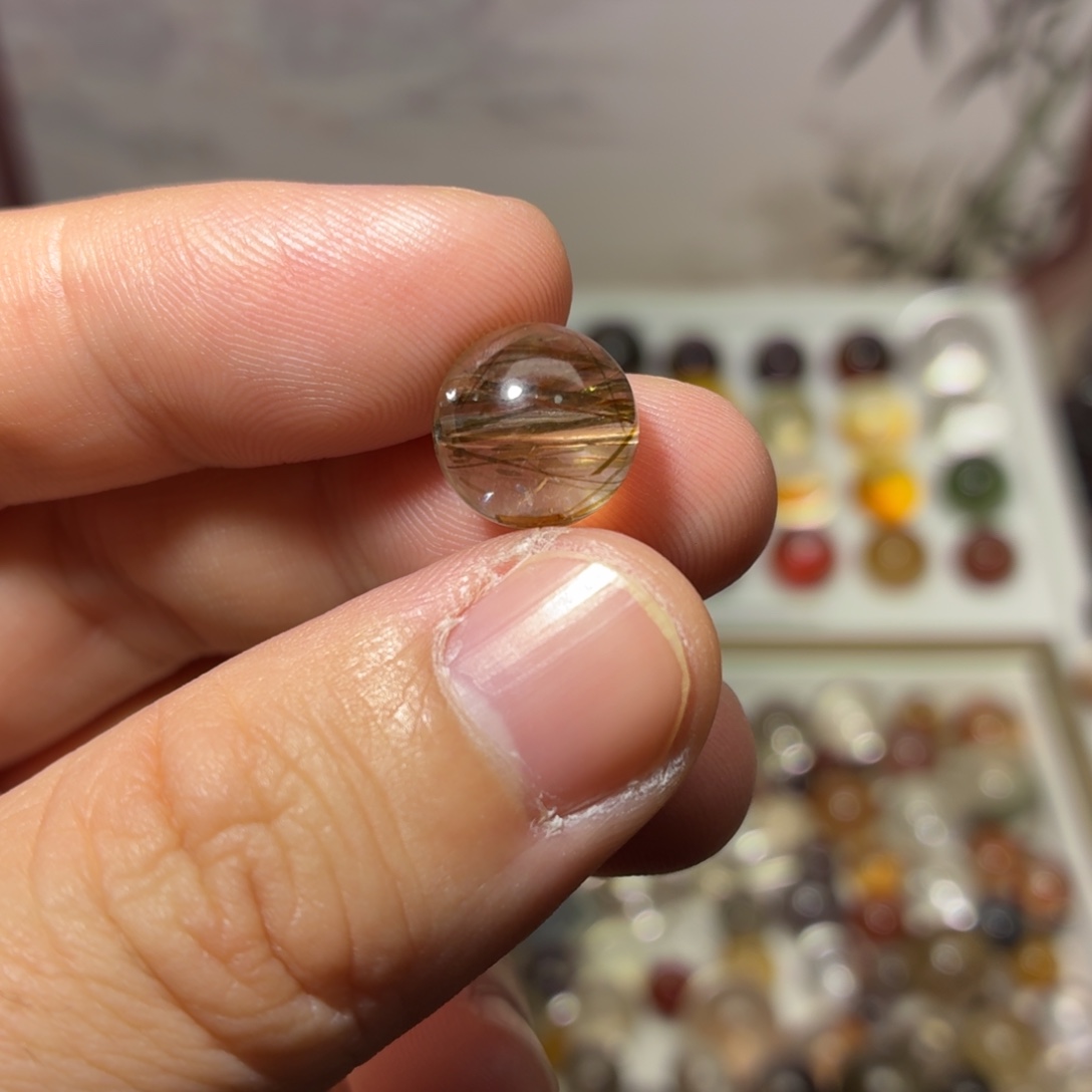 手串未镶嵌水晶11mm黑金超七单珠