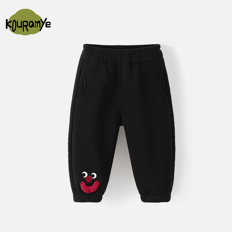 70367酷娃米儿童秋冬刺绣笑脸休闲卫裤
