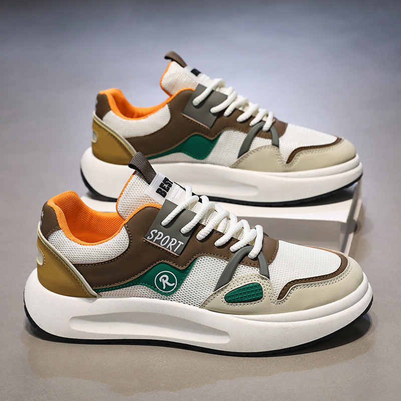 春季新款透气时尚休闲鞋子男潮流百搭厚底运动鞋板鞋老爹潮鞋