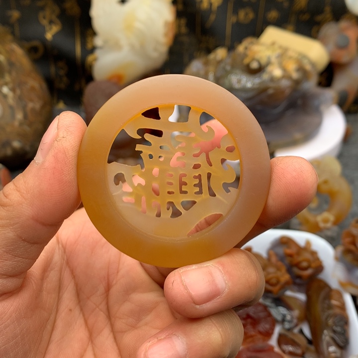 溯***苒玛瑙/玉髓未镶嵌车挂