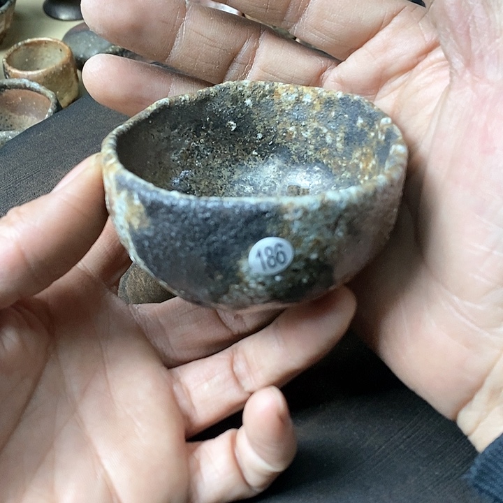 杯手工粗陶、柴烧茶器