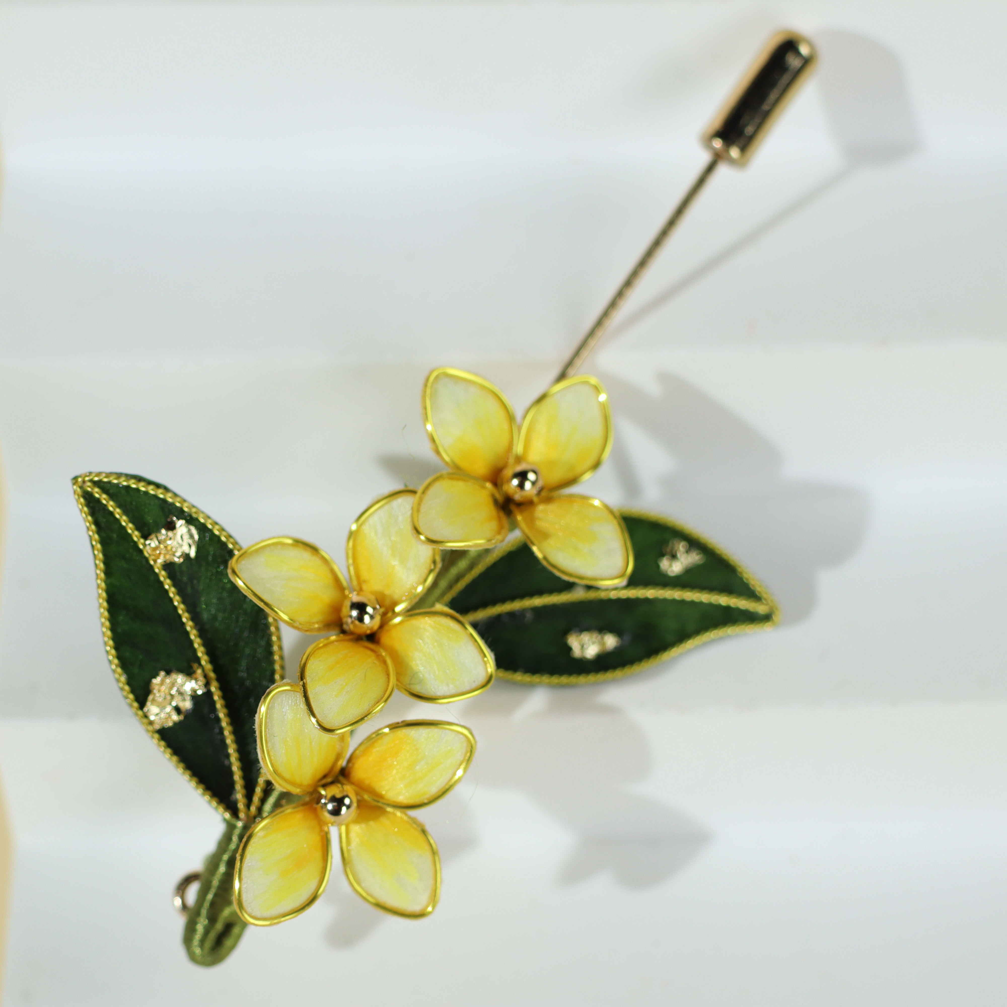 【蟾宫折桂】非遗绒花金桂花胸针古风簪超仙桑蚕