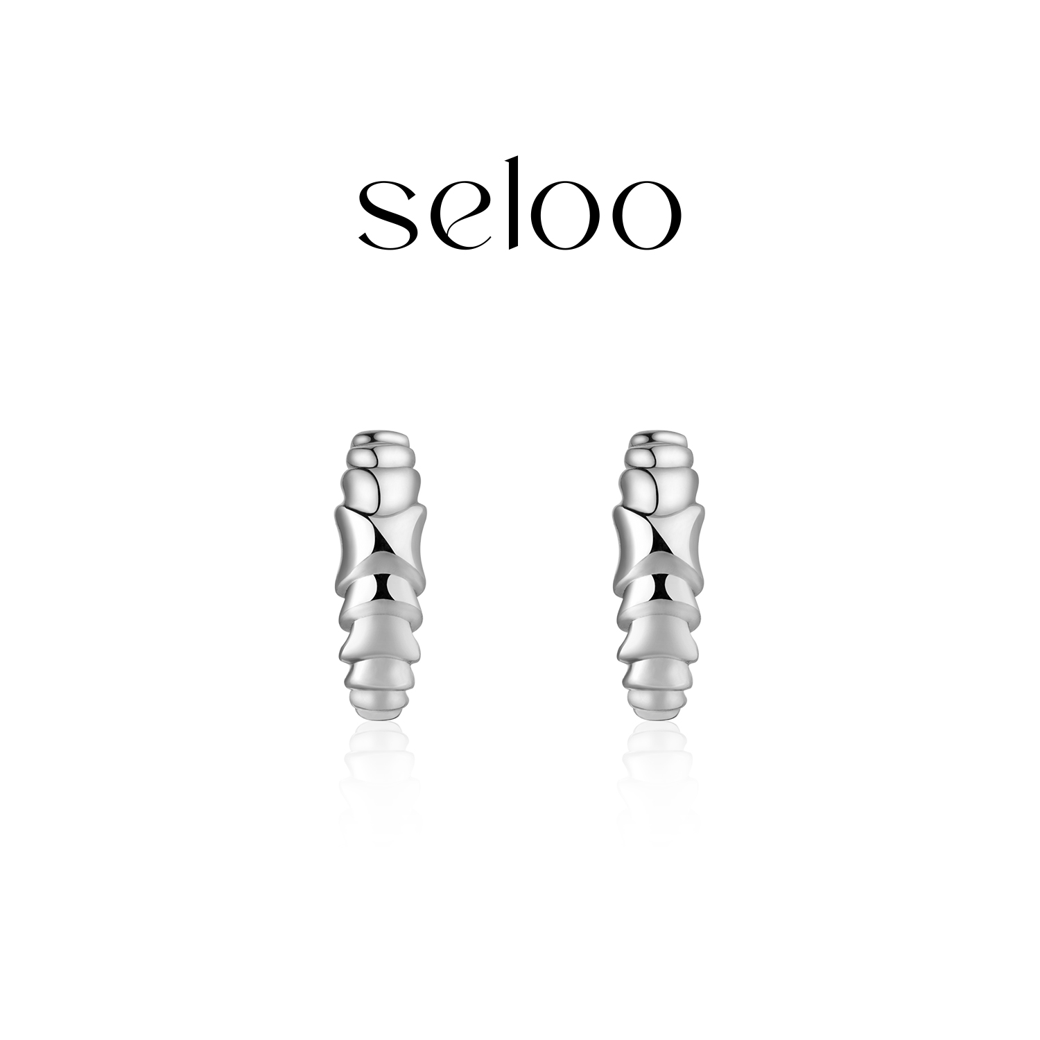 铜合金耳饰  Seloo【可颂牛角包耳钉】韩国小众时尚饰品SE501R301