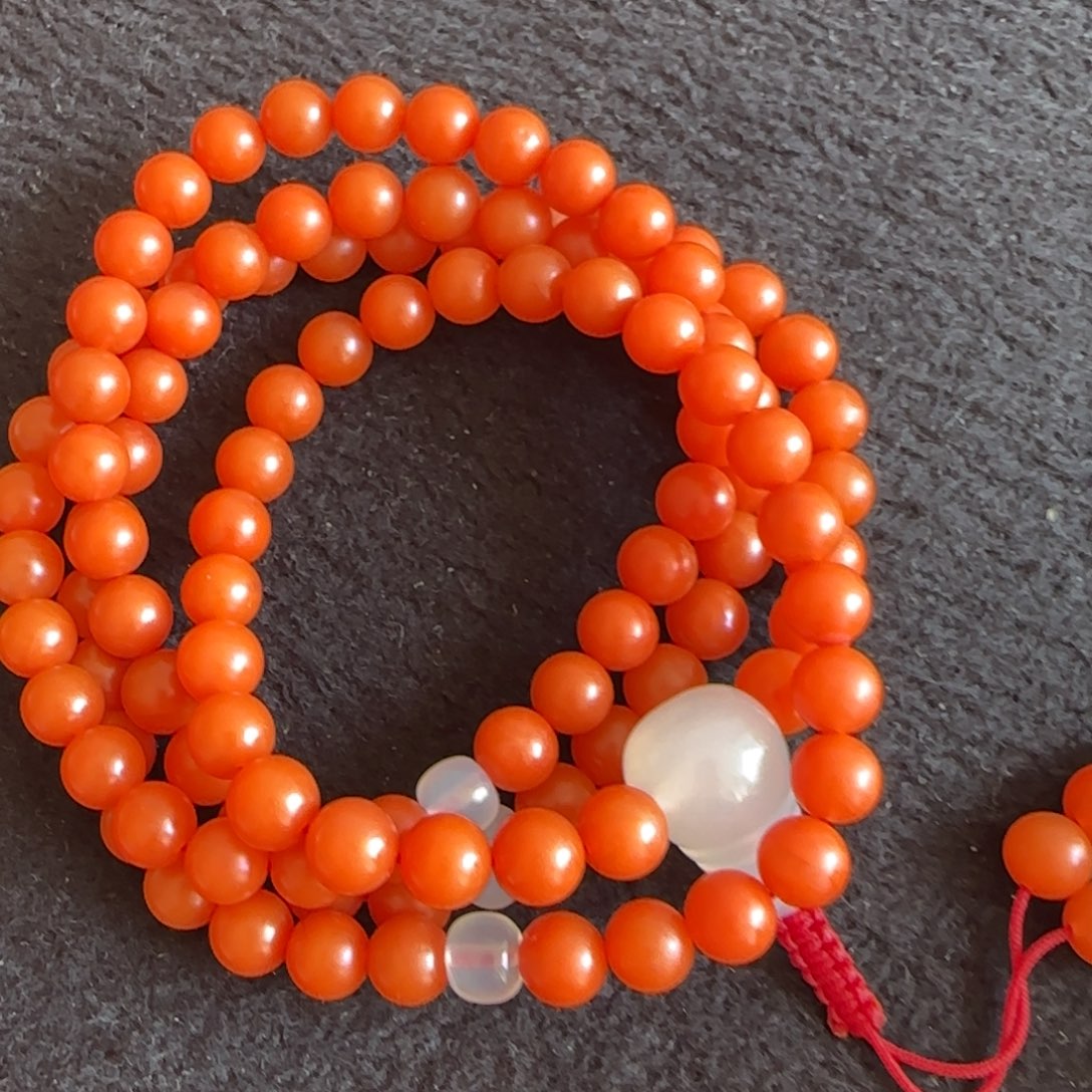 玫***瑰南红玛瑙未镶嵌手串大水沟108