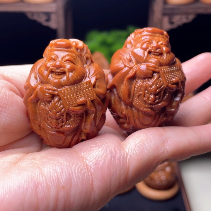 吊坠橄榄核龙财手球3.5