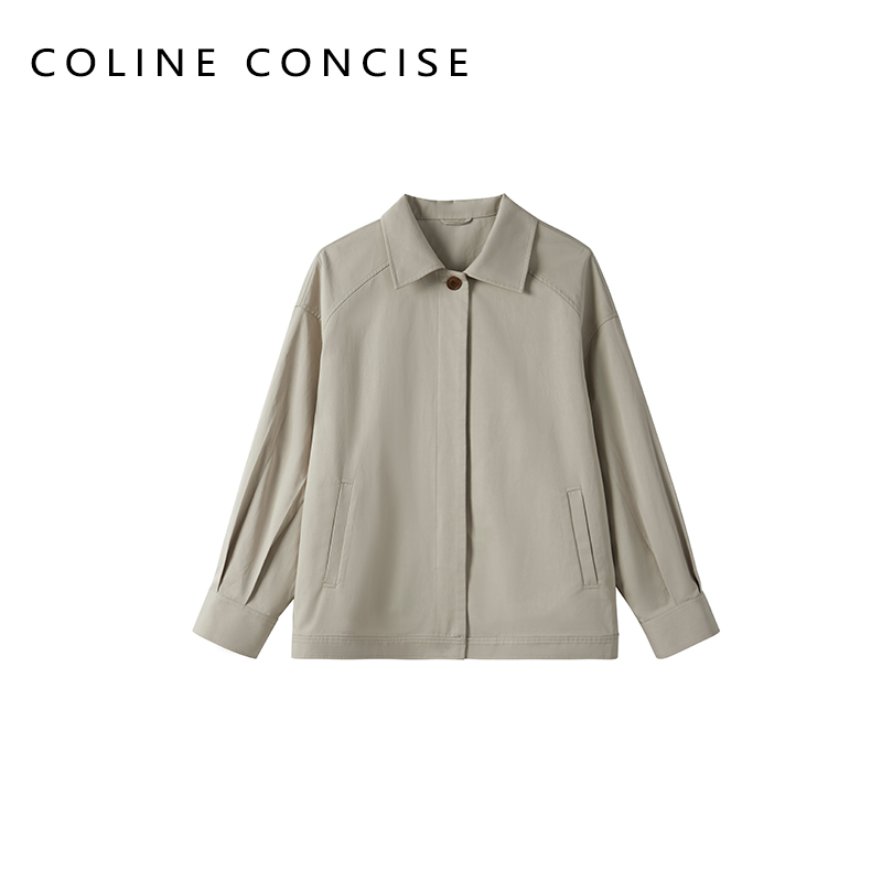 COLINE CONCISE 高级感浅灰色外套50371