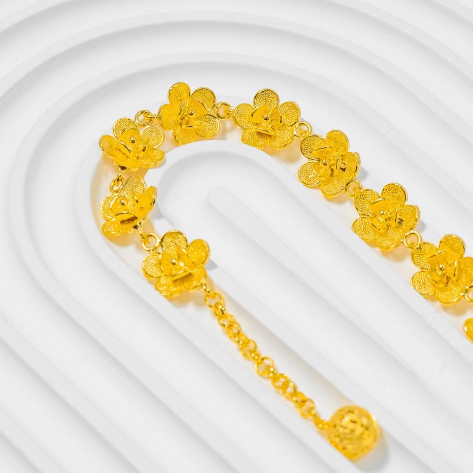 足银手链 富贵花手链