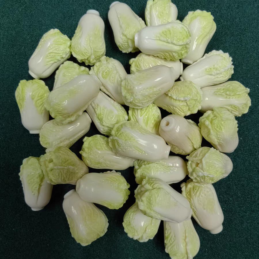 城艺猛犸象牙雕刻冰料白菜白财手串手持项链DIY文玩配饰