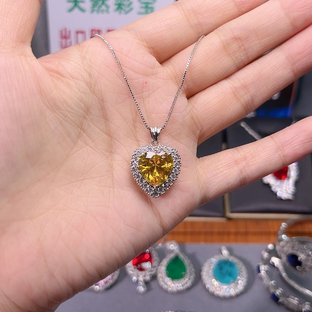 蓝宝石颈饰银S925镶嵌t z 117