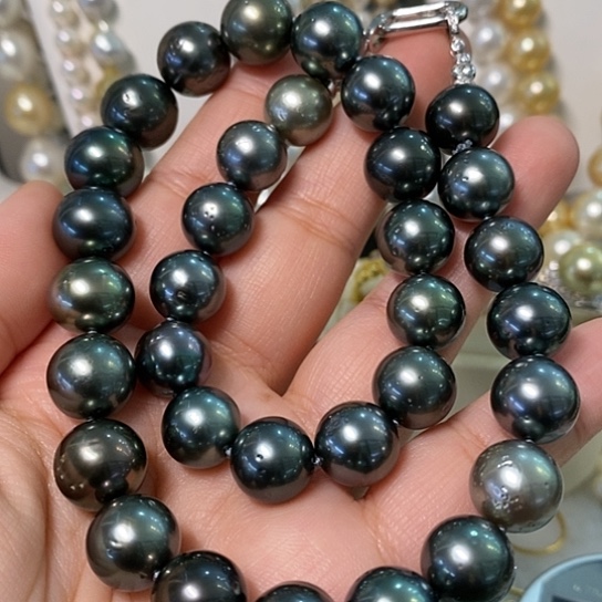 海水珍珠颈饰银S925镶嵌11-13