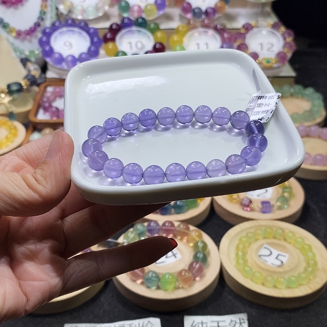 萤石手链未镶嵌9m薰衣草紫