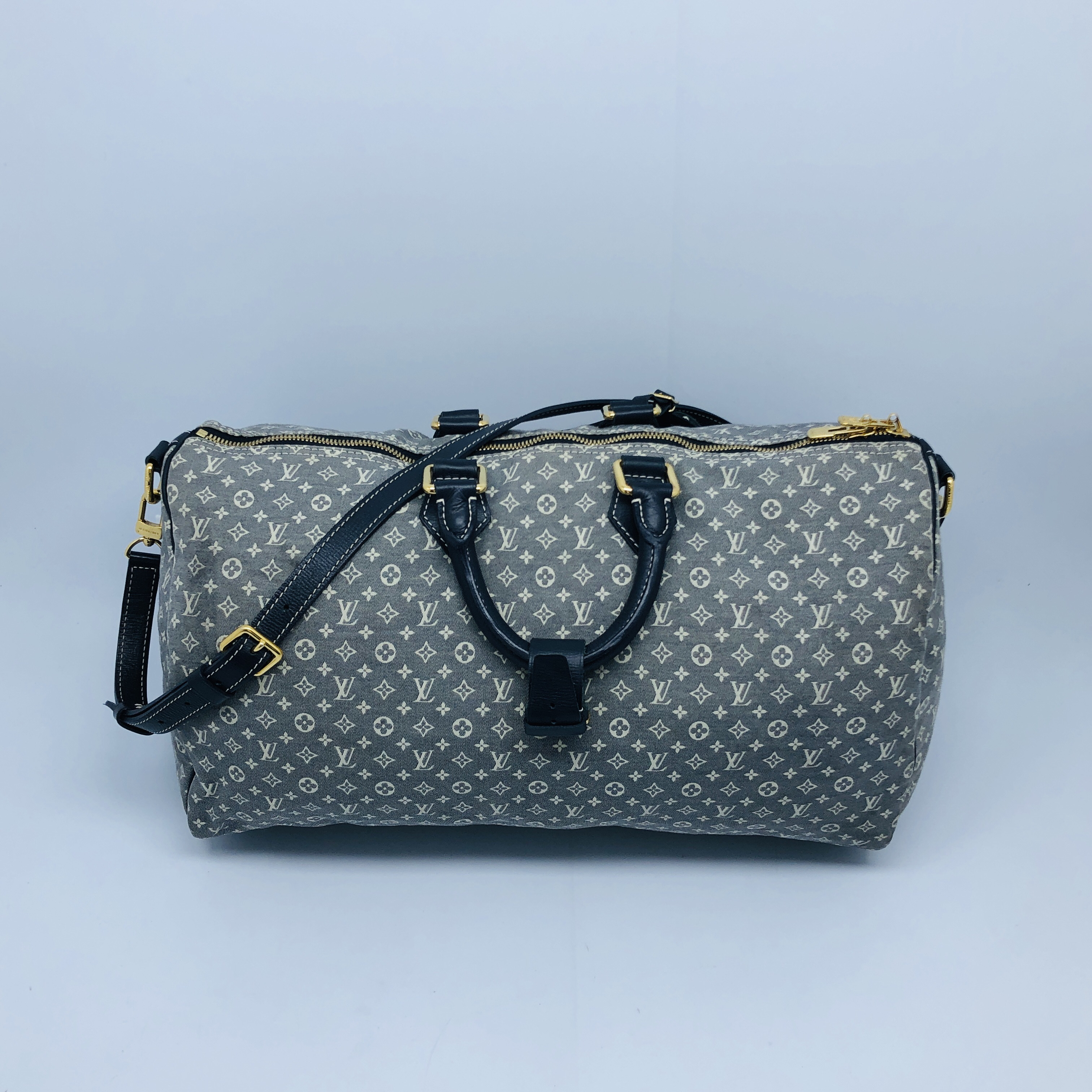 99新 LouisVuitton/路易威登 灰色丹宁旅行袋/4609号 45寸