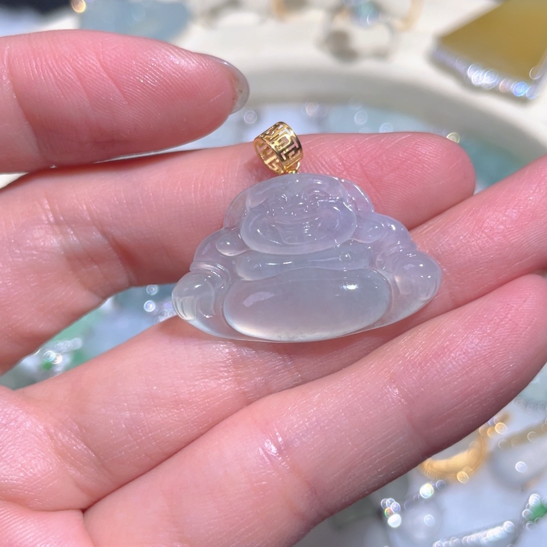 翡翠颈饰18K金镶嵌翡翠