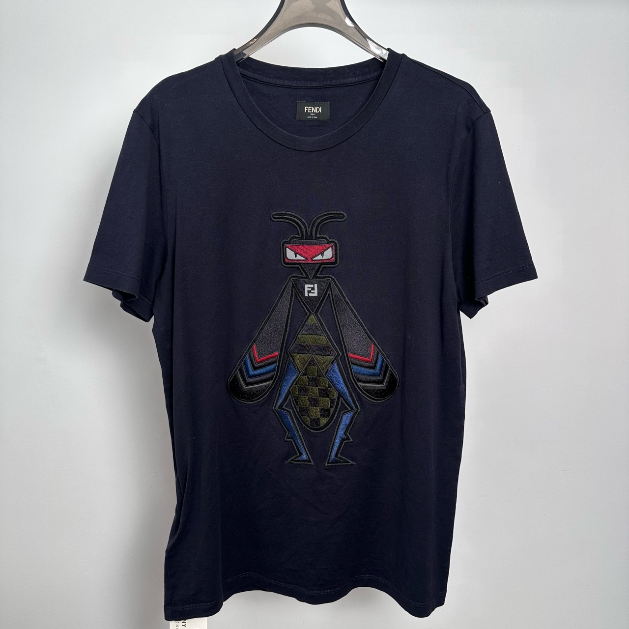 99新 FENDI/芬迪 黑色昆虫刺绣短袖 M码 GM002936