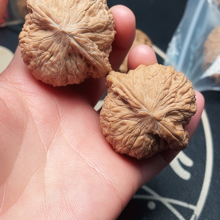 文玩核桃把件泥鳅背一对