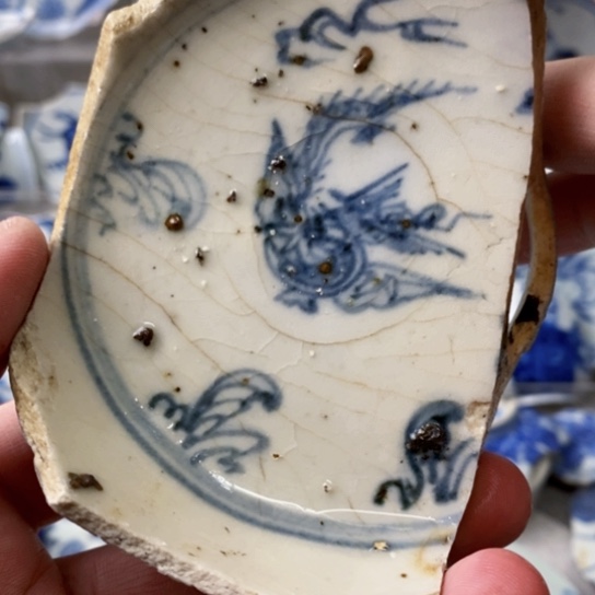 瓷片现代工艺品青花瓷片