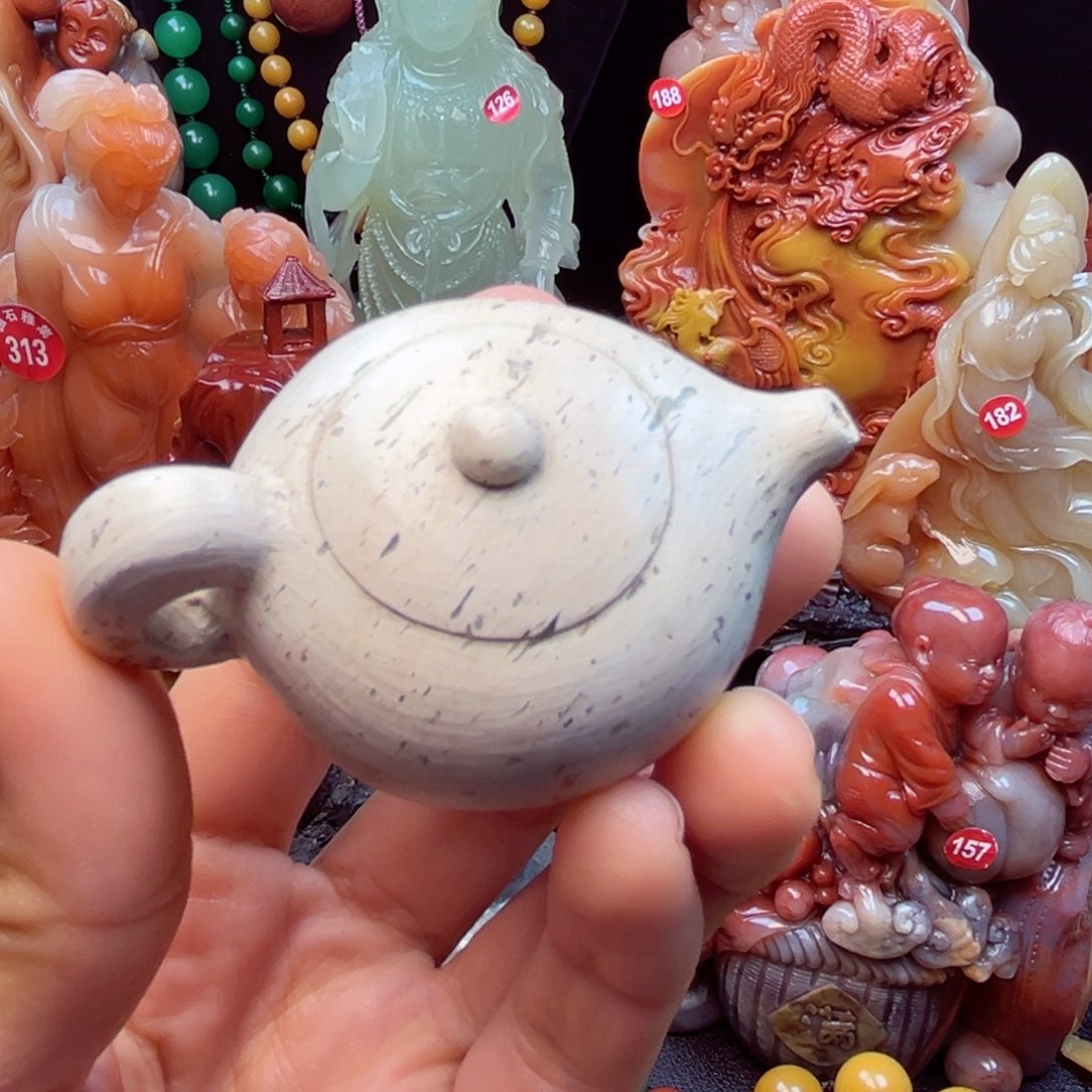 寿山石茶壶手玩件