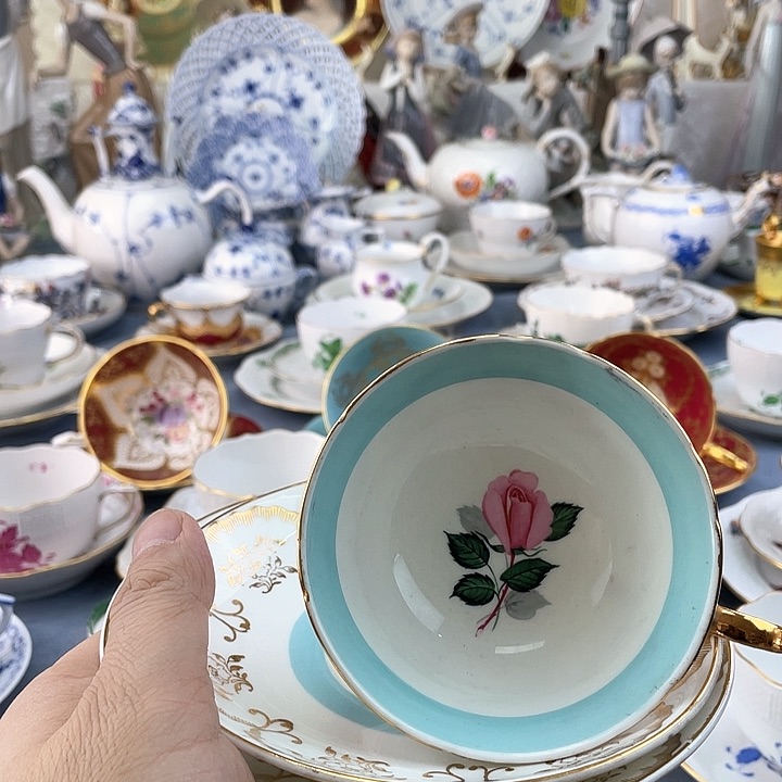 中古欧瓷咖啡杯小房子