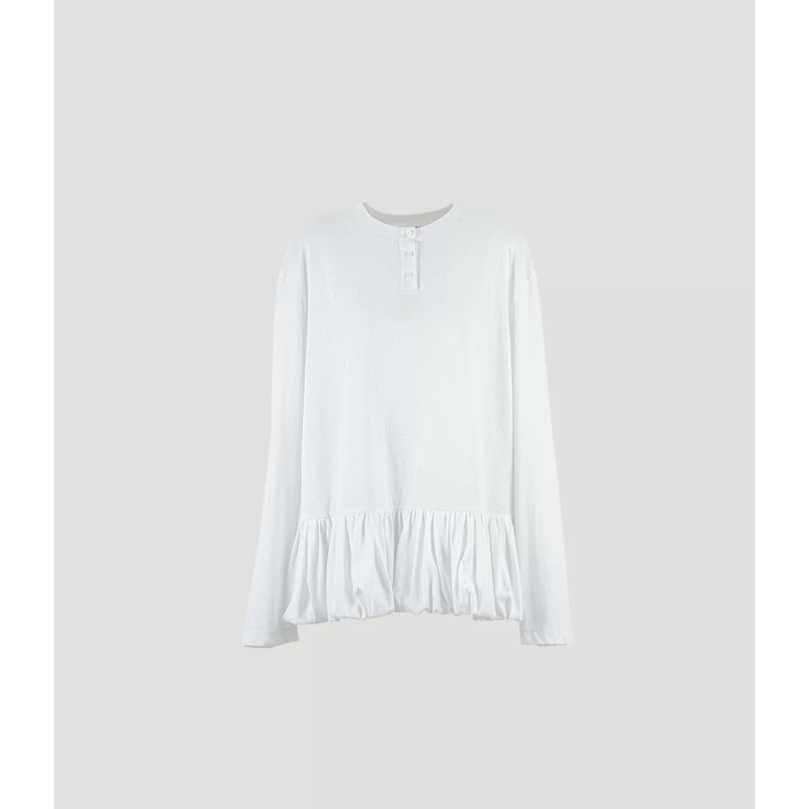 YOEYYOU量感兜量T恤女2025秋季新款宽松廓形松弛感白色皮肤衫上衣