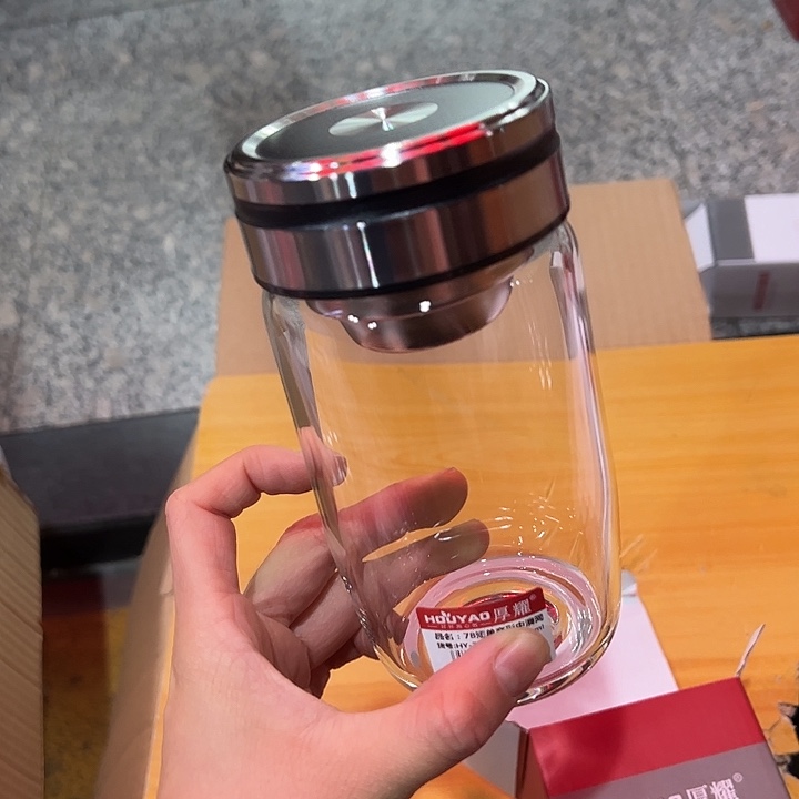 厚耀单层烫手玻璃杯500微瑕黑色