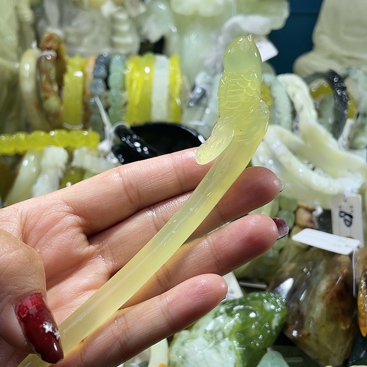 岫玉未镶嵌发簪发簪