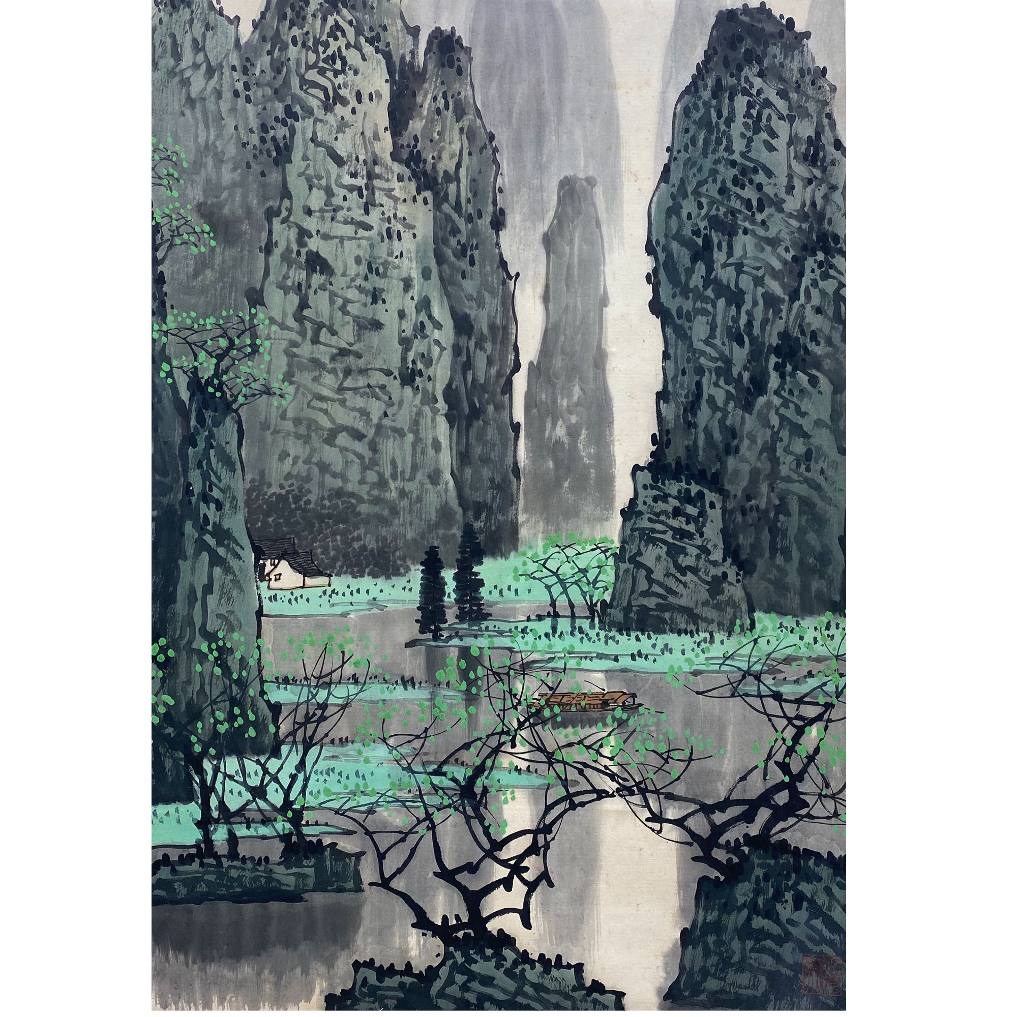 DY3203雪石 山水 纸本68*45 2403