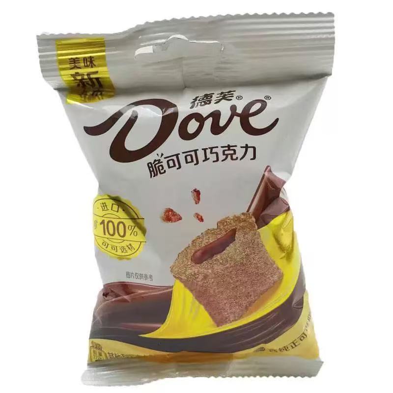 新品德芙脆可可巧克力15克膨化夹心巧克力网红解馋休闲小包零食品