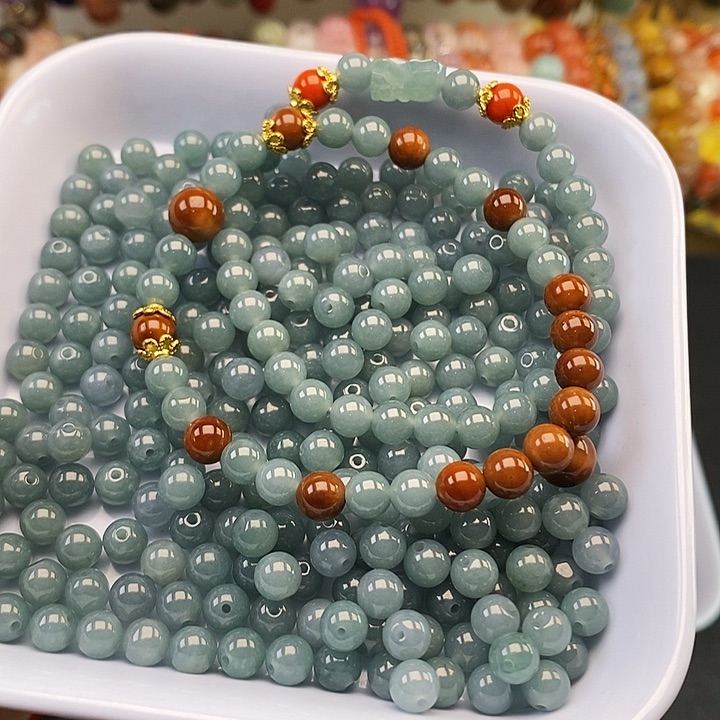 未镶嵌卡6蓝水30个玛瑙/玉髓