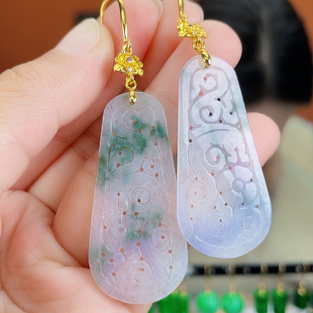 翡翠未镶嵌耳饰饰品