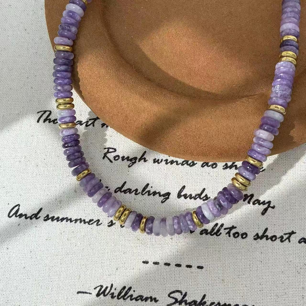 钛钢仿水晶项链 远远（YY407）每一条花纹颜色都不一样哦